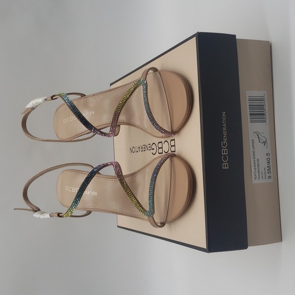 1150- BCBGENERATION Joliny Tan Rainbow Colors Women's Sandals Size 9.5 M NWT - Picture 8 of 11